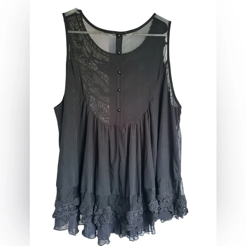 Ultra Pink Black Crochet Women's Top - Picture 3 of 6